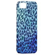 Animal print fur skin of leopard blue