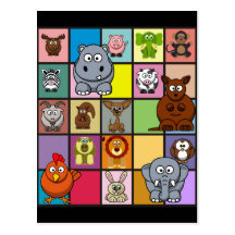 Animal Squares Post Cards