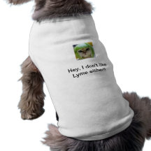 Animal tank, says "Hey, I don't like Lyme either!! Doggie Shirt
