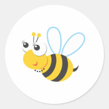 Animals - Bee Round Sticker