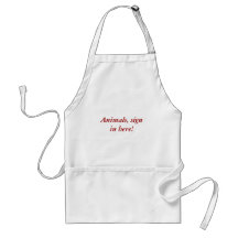 Animals, sign in here! aprons