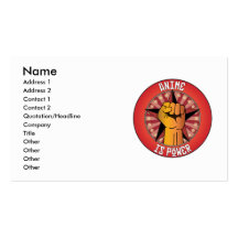Anime Is Power Business Card Template