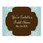 AnnaLiese Damask - Blue Bridal Shower Postcards