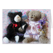 Anniversary Bouquet from Bear Greeting Card