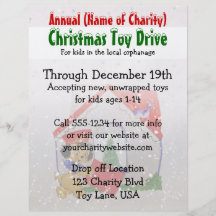 Annual Charity Christmas Toy Drive Puppy Cartoon Full Colour Flyer