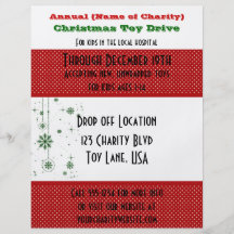 Annual Charity Christmas Toy Drive Snowflakes Full Color Flyer