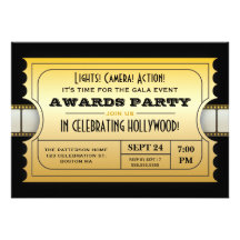 Annual Movie Awards Party Golden Ticket Personalised Announcements