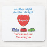 Another night another delight Benjamin w racecars Mouse Pads