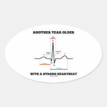 Another Year Older With A Strong Heartbeat ECG/EKG Sticker