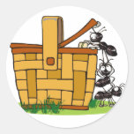 Ant Picnic Basket Round Sticker