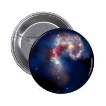 Antennae Galaxies Colorful Composite Pinback Button