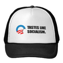 Anti-Obama Bumpersticker - Tastes like Socialism Mesh Hats