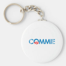 ANTI-OBAMA - COMMIE- Faded.png Key Chains