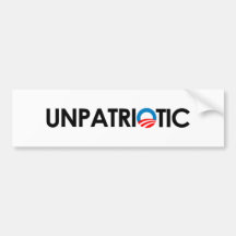 Anti-Obama - Unpatriotic black Bumper Sticker