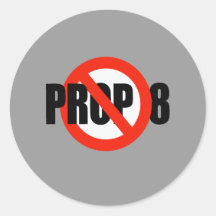 ANTI PROPOSITION 8 T-SHIRT ROUND STICKERS