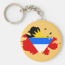 Antigua flag map key chain