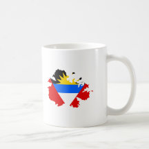 Antigua flag map mugs