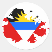 Antigua flag map stickers