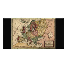Antiquarian 1721 Map of Europe by Herman Moll Personalised Photo Card