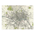Antique 19th Century Map of Leeds Postcard