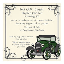 Antique Car Birthday Personalized Invites