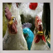 Antique Chickens Print