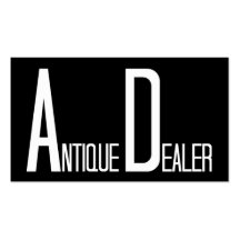 Antique Dealer Black and White Business Card