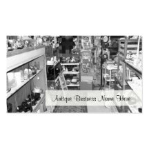 Antique Dealer Shop Black and White Business Cards