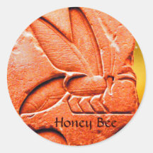 ANTIQUE EGYPTIAN HONEY BEE BEEKEEPER SUPPLIES ROUND STICKER