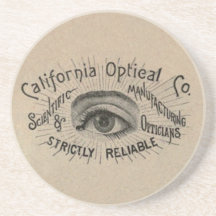 Antique eye advertising art coasters