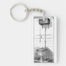 Antique Flush Toilet Acrylic Key Chain