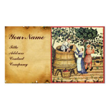 ANTIQUE GRAPE VINEYARD HARVEST WAX SEAL MONOGRAM BUSINESS CARDS