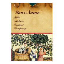 ANTIQUE GRAPE VINEYARD HARVEST WAX SEAL MONOGRAM BUSINESS CARD TEMPLATE