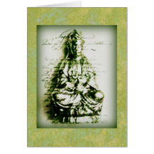 Antique Green Kwan Yin card