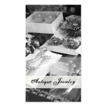 Antique Jewelry Black and White Business Cards