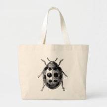 Antique Ladybug Insect on Tote Bag