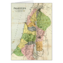 Antique Map - Biblical Palestine Greeting Card