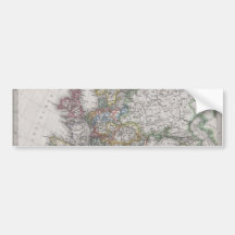 Antique Map of Europe circa 1862 Bumper Stickers