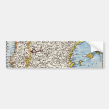 Antique Map of Spain & Portugal circa 1700's Bumper Stickers