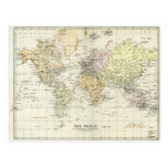 Antique Map of the World Postcards