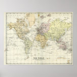 Antique Map of the World Posters