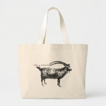 Antique Natural History Goat or Ibex on Tote Bag