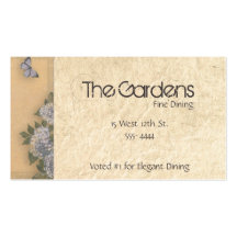 Antique Natural Paper Butterflies and Hydrangeas Business Card Templates