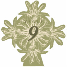 Antique Olive Floral Table Number Cut Out