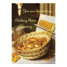 ANTIQUE OVEN  BAKERY BREAKFEAST PARTY PERSONALIZED INVITATIONS