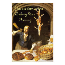 ANTIQUE OVEN  BAKERY BREAKFEAST PARTY RSVP PERSONALIZED ANNOUNCEMENTS