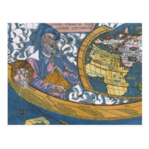 Antique Ptolemaic World Map; Claudius Ptolemy Postcard