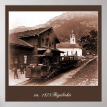 Antique Rigi Railroad mountain train station photo Print