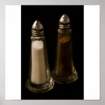 Antique salt and pepper shakers poster
