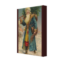 Antique Santa Canvas Print from Victorian Card